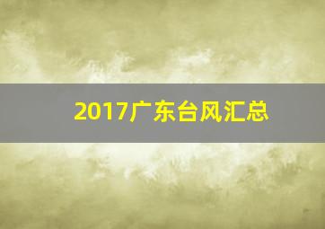 2017广东台风汇总