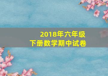 2018年六年级下册数学期中试卷