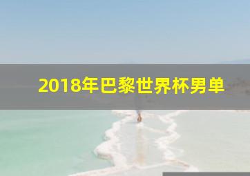 2018年巴黎世界杯男单