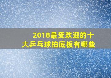 2018最受欢迎的十大乒乓球拍底板有哪些