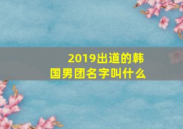 2019出道的韩国男团名字叫什么