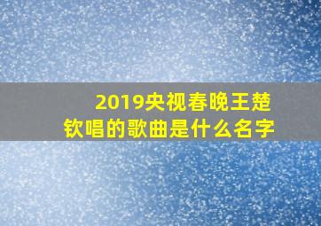 2019央视春晚王楚钦唱的歌曲是什么名字