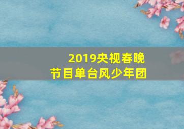 2019央视春晚节目单台风少年团