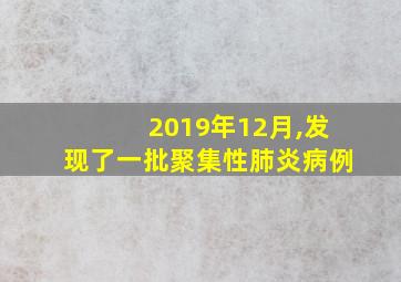 2019年12月,发现了一批聚集性肺炎病例