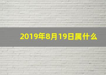 2019年8月19日属什么