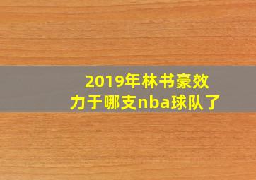 2019年林书豪效力于哪支nba球队了