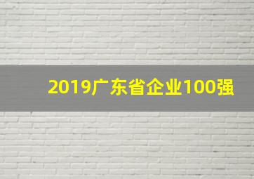 2019广东省企业100强