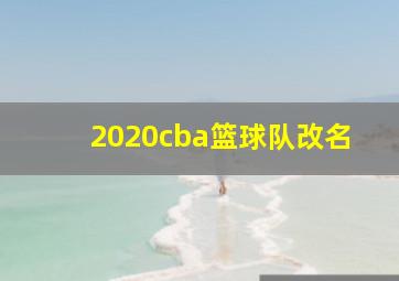 2020cba篮球队改名