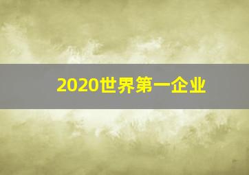 2020世界第一企业