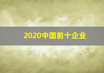 2020中国前十企业