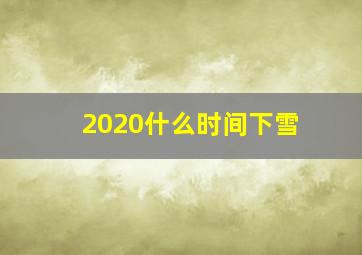 2020什么时间下雪