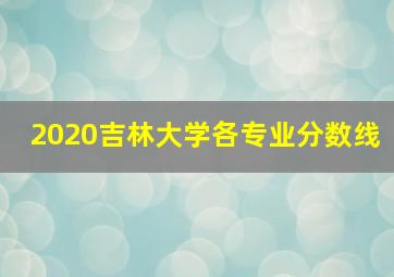 2020吉林大学各专业分数线