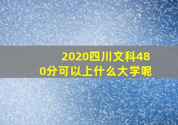 2020四川文科480分可以上什么大学呢