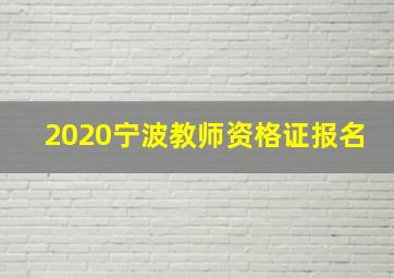 2020宁波教师资格证报名