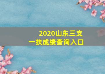 2020山东三支一扶成绩查询入口