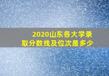 2020山东各大学录取分数线及位次是多少