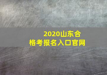 2020山东合格考报名入口官网