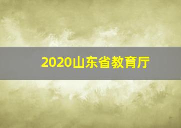 2020山东省教育厅