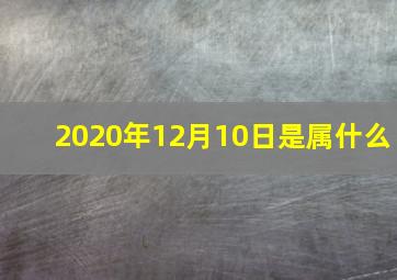 2020年12月10日是属什么