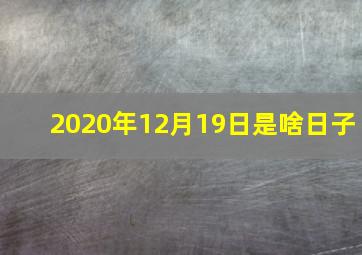 2020年12月19日是啥日子