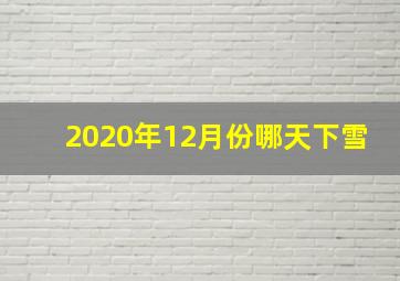 2020年12月份哪天下雪