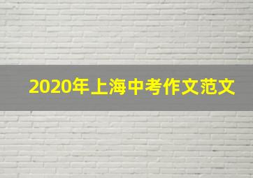 2020年上海中考作文范文