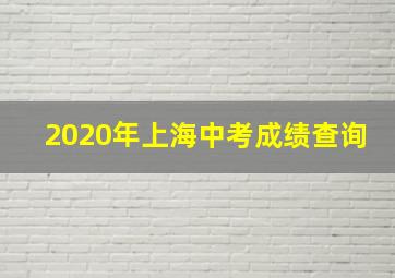 2020年上海中考成绩查询