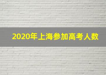 2020年上海参加高考人数