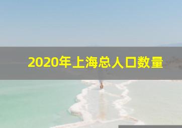 2020年上海总人口数量