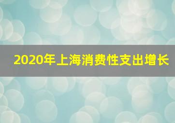 2020年上海消费性支出增长