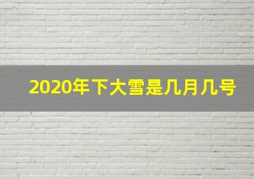 2020年下大雪是几月几号