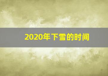 2020年下雪的时间