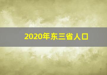 2020年东三省人口