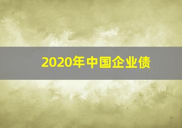 2020年中国企业债