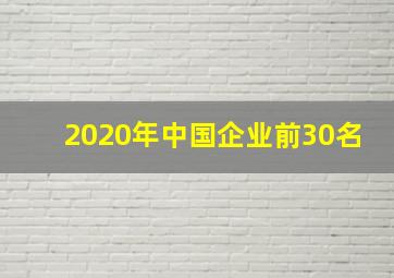 2020年中国企业前30名