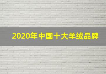 2020年中国十大羊绒品牌