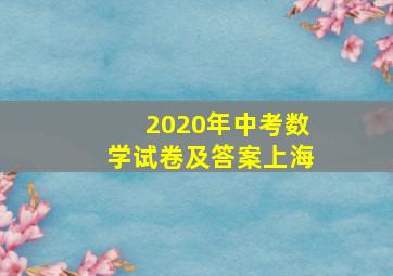 2020年中考数学试卷及答案上海