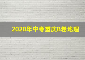 2020年中考重庆B卷地理