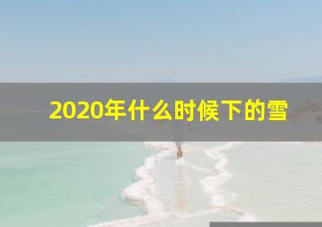 2020年什么时候下的雪