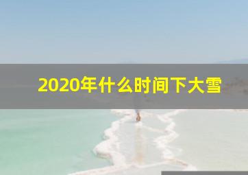 2020年什么时间下大雪