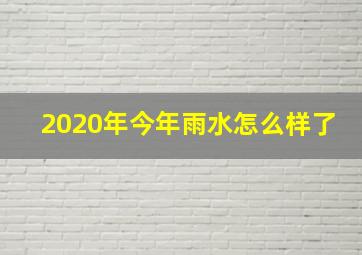 2020年今年雨水怎么样了