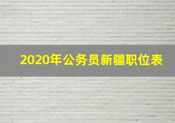 2020年公务员新疆职位表