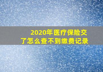 2020年医疗保险交了怎么查不到缴费记录