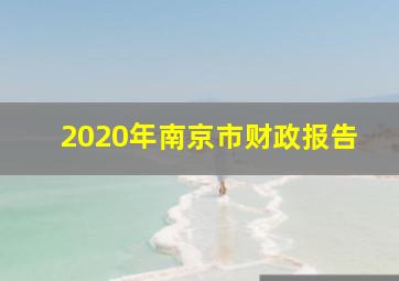 2020年南京市财政报告