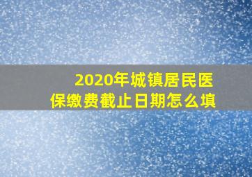 2020年城镇居民医保缴费截止日期怎么填