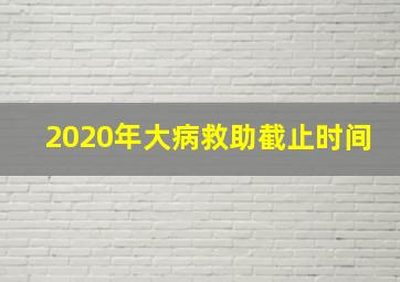 2020年大病救助截止时间