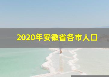 2020年安徽省各市人口