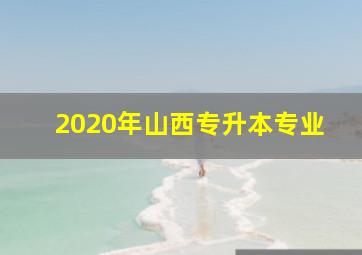 2020年山西专升本专业