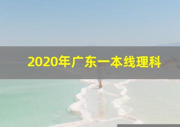 2020年广东一本线理科