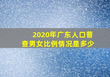 2020年广东人口普查男女比例情况是多少